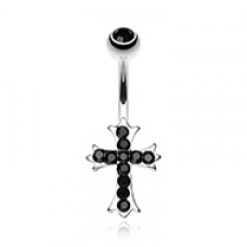 Cross Sparkle Belly Button Ring