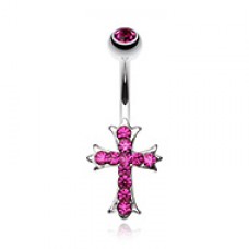 Cross Sparkle Belly Button Ring