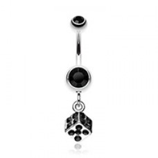 Single Dice Sparkle Belly Button Ring