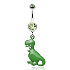 Vibrant T-Rex Dinosaur Belly Button Ring