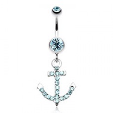 Anchor Gem Sparkle Belly Button Ring
