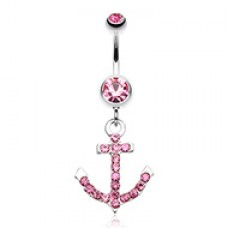 Anchor Gem Sparkle Belly Button Ring