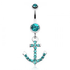 Anchor Gem Sparkle Belly Button Ring