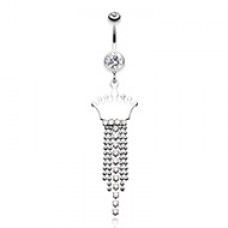 Princess Crown Jeweled Belly Button Ring