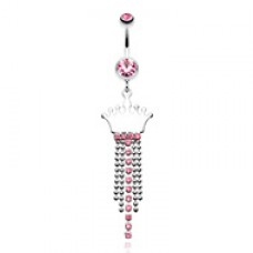 Princess Crown Jeweled Belly Button Ring