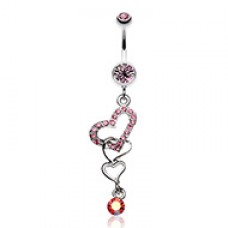 Alluring Jeweled Heart Belly Button Ring