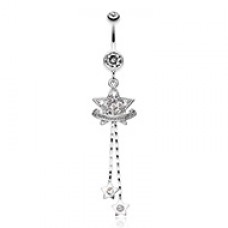 Shimmering Star Banner Belly Button Ring