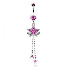 Shimmering Star Banner Belly Button Ring