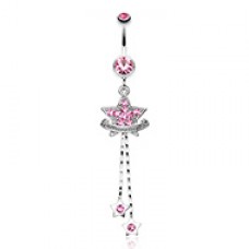 Shimmering Star Banner Belly Button Ring