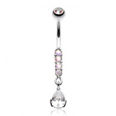 Sparkly Gem Droplet Belly Button Ring