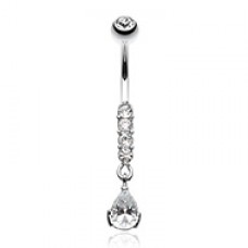 Sparkly Gem Droplet Belly Button Ring