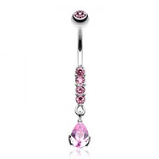 Sparkly Gem Droplet Belly Button Ring