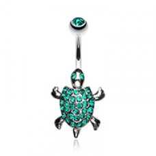 Adorable Turtle Dance Belly Button Ring