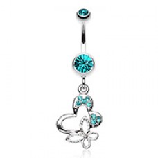 Sweet Butterfly Heart Belly Button Ring