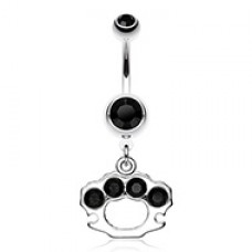 Sparkling Brass Knuckle Belly Button Ring