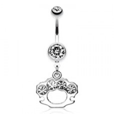 Sparkling Brass Knuckle Belly Button Ring