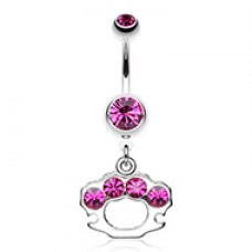 Sparkling Brass Knuckle Belly Button Ring