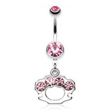 Sparkling Brass Knuckle Belly Button Ring