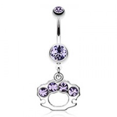 Sparkling Brass Knuckle Belly Button Ring