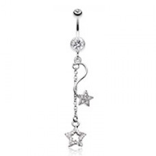 Shooting Vibrant Stars Belly Button Ring
