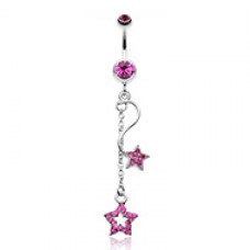 Shooting Vibrant Stars Belly Button Ring