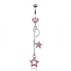 Shooting Vibrant Stars Belly Button Ring
