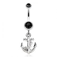 Classic Anchor Dangle Belly Button Ring