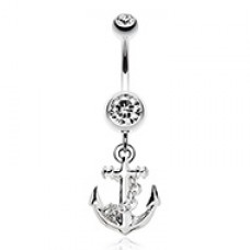 Classic Anchor Dangle Belly Button Ring