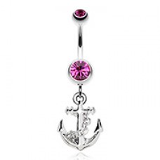 Classic Anchor Dangle Belly Button Ring
