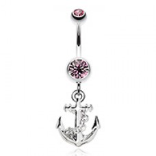 Classic Anchor Dangle Belly Button Ring