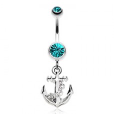 Classic Anchor Dangle Belly Button Ring