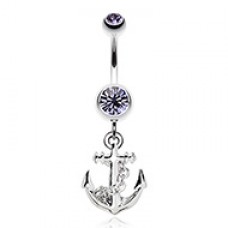 Classic Anchor Dangle Belly Button Ring