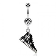 High Top Peace Sneaker Charm Belly Button Ring