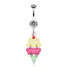 Double Scoop Ice Cream Cone Belly Button Ring