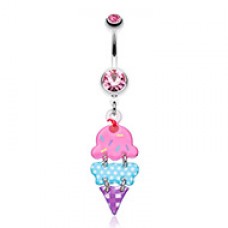 Double Scoop Ice Cream Cone Belly Button Ring