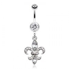 Classic Fleur de Lis Belly Button Ring