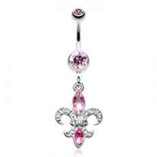 Classic Fleur de Lis Belly Button Ring
