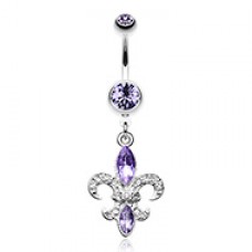 Classic Fleur de Lis Belly Button Ring