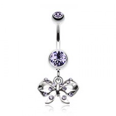 Twinkling Bow Belly Button Ring