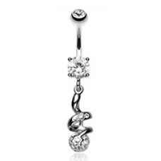 Sparkle Star Gem Swirl Belly Button Ring