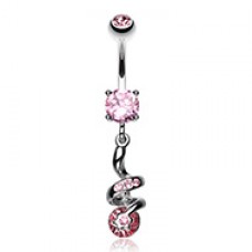 Sparkle Star Gem Swirl Belly Button Ring