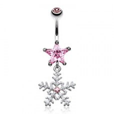 Stars and Snowflakes Belly Button Ring