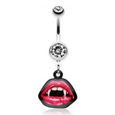 Vampire Fang Logo Belly Button Ring
