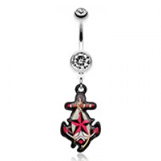 Nautical Star Anchor Belly Button Ring