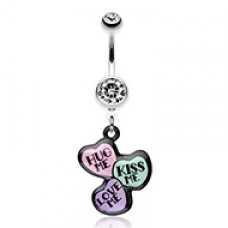 Triple Heart Statement Belly Button Ring