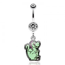 Bashful Dinosaur Belly Button Ring