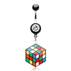 Retro Rubix Cube Belly Button Ring