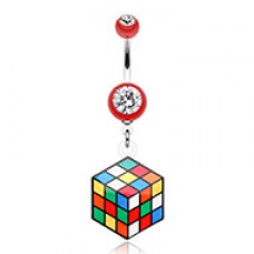 Retro Rubix Cube Belly Button Ring