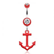 Love Anchor Heart Belly Button Ring