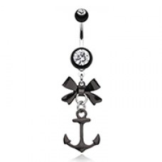 Cute Anchor Bow-Tie Belly Button Ring